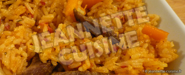 Riz gras au boeuf - Jeannette Cuisine